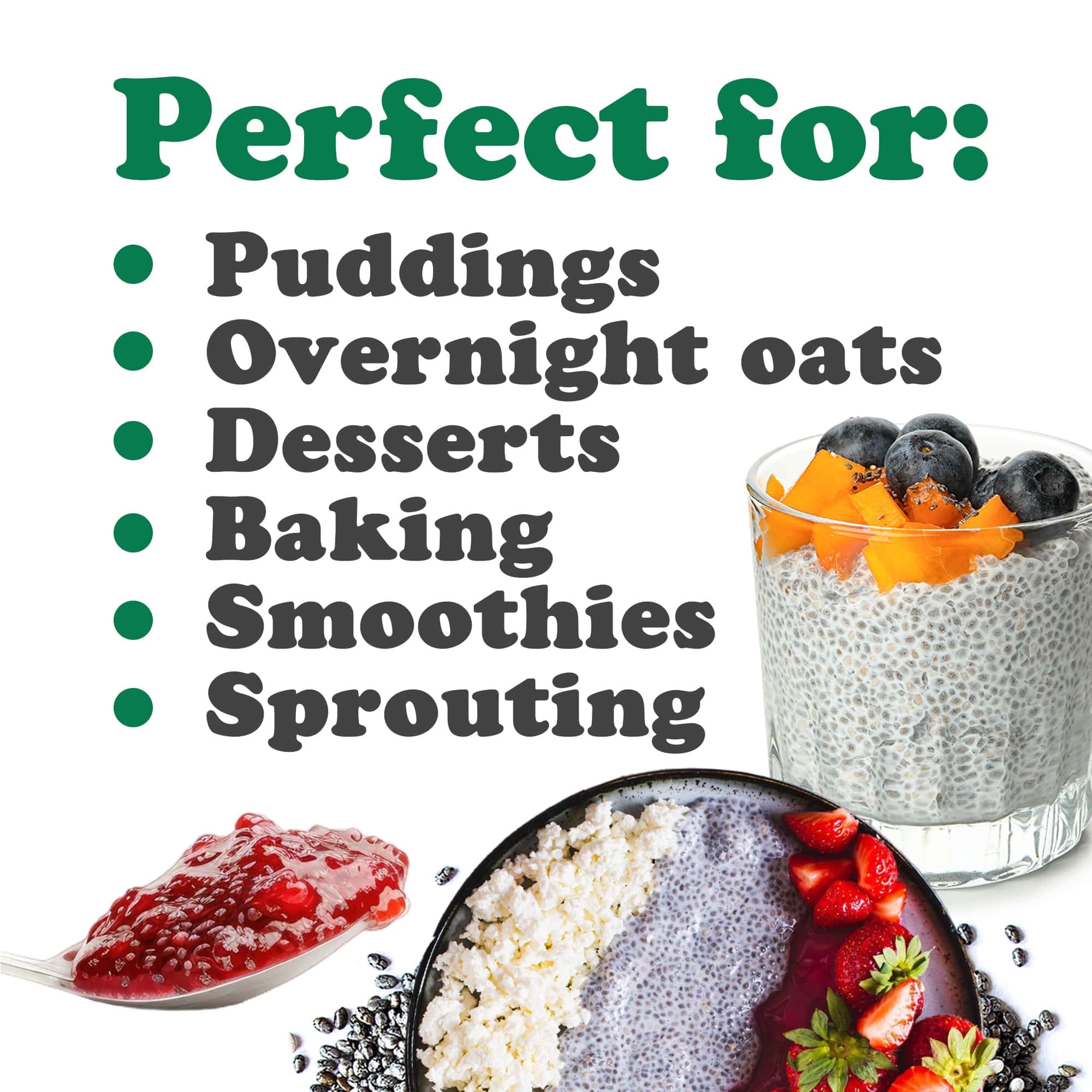 Black Chia Seeds, 5 Pounds - Kosher, Sproutable, Raw, Vegan - by Food to Live