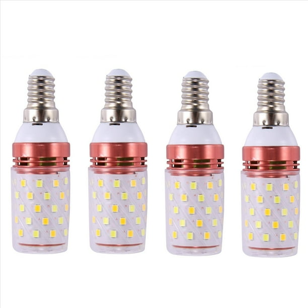 4X Luz de 3 Colores Integrada SMD LED Lampara de Maiz E14 AC85V - 265V Luz Calido Alta Ahorro de Energia Pequena Luz LED Bombilla 12W