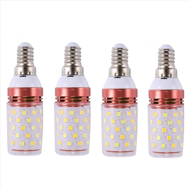 4X Luz de 3 Colores Integrada SMD LED Lampara de Maiz E14 AC85V - 265V Luz Calido Alta Ahorro de Energia Pequena Luz LED Bombilla 12W