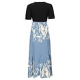 thumbnail image 3 of WILLBEST Vestidos Casuales Vestido de Verano de Manga Corta con Estampado Floral para Mujer Vestido Casual de Verano con Cuello Redondo y Cremallera En La Espalda con Ajuste Mediana​​, 3 of 3