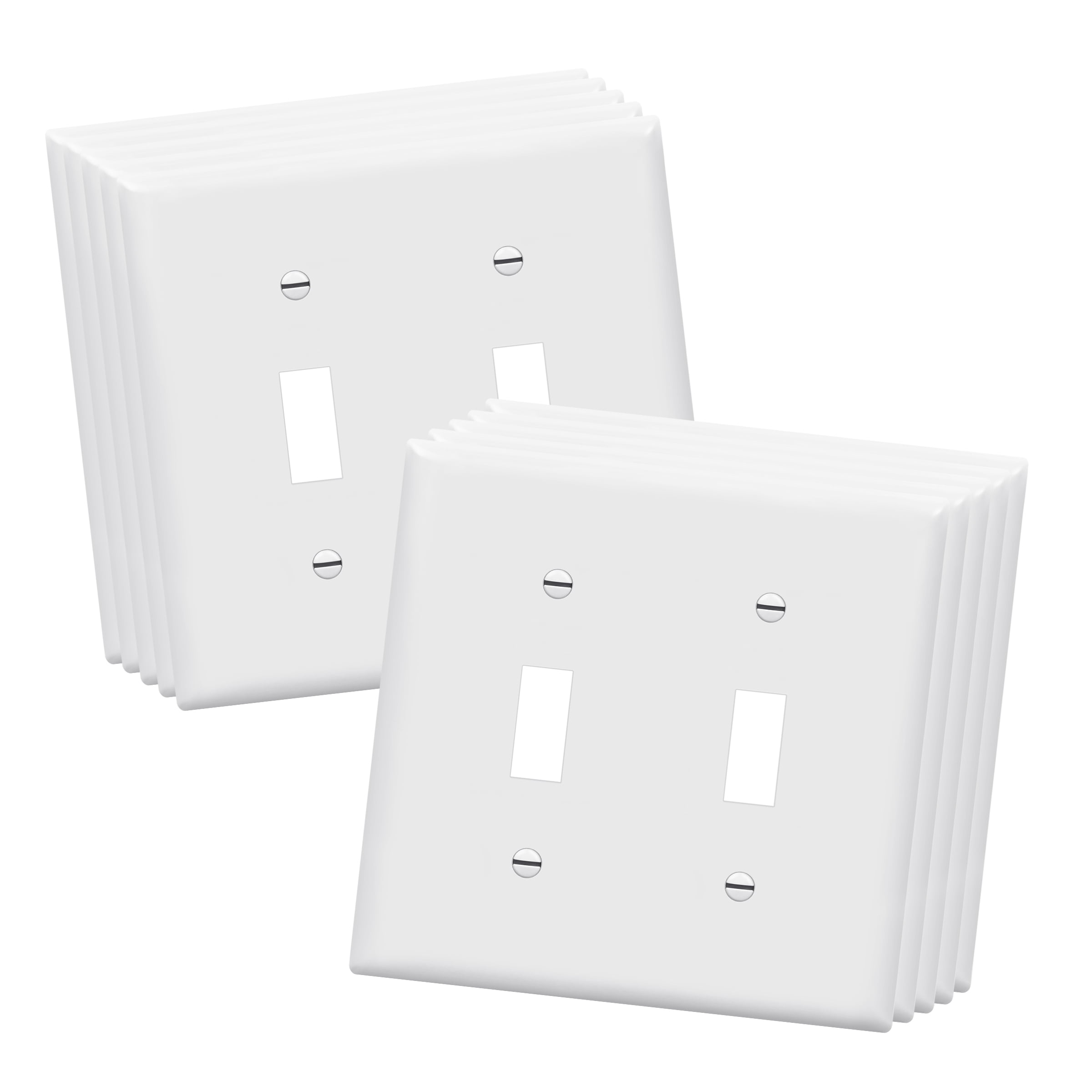 WHITE 10 PACK 1-GANG SCREWLESS DECORATOR WALL PLATES CHILD SAFE OUTLET COVERS 