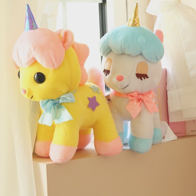 White And Yellow 40cm/48cm Cartoon Beautiful Dream Unicorn Plush Doll Girls Love Stuffed Cotton Toys Children's Room Decoration zhangmengya LED