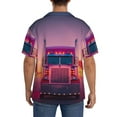 thumbnail image 3 of Yiaed Sunset Truck Highway Print Mens Casual Wrinkle Free Shirts Short Sleeve Button Down Summer Stretch Dress Shirt-Small, 3 of 5