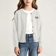 thumbnail image 5 of Mifsaly Girls Long Sleeve Cardigan Sweater Button Down Knit Cardigans Lightweight Cute Strawberry Embroidery Casual Fall Winter Warm School Outerwear, 5 of 9