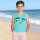 thumbnail image 5 of Camisolas de cuello redondo para niños pequeños y niños a la moda, lindas camisetas con estampado degradado, parte inferior suave sin mangas, camisetas para niñas, 5 of 6