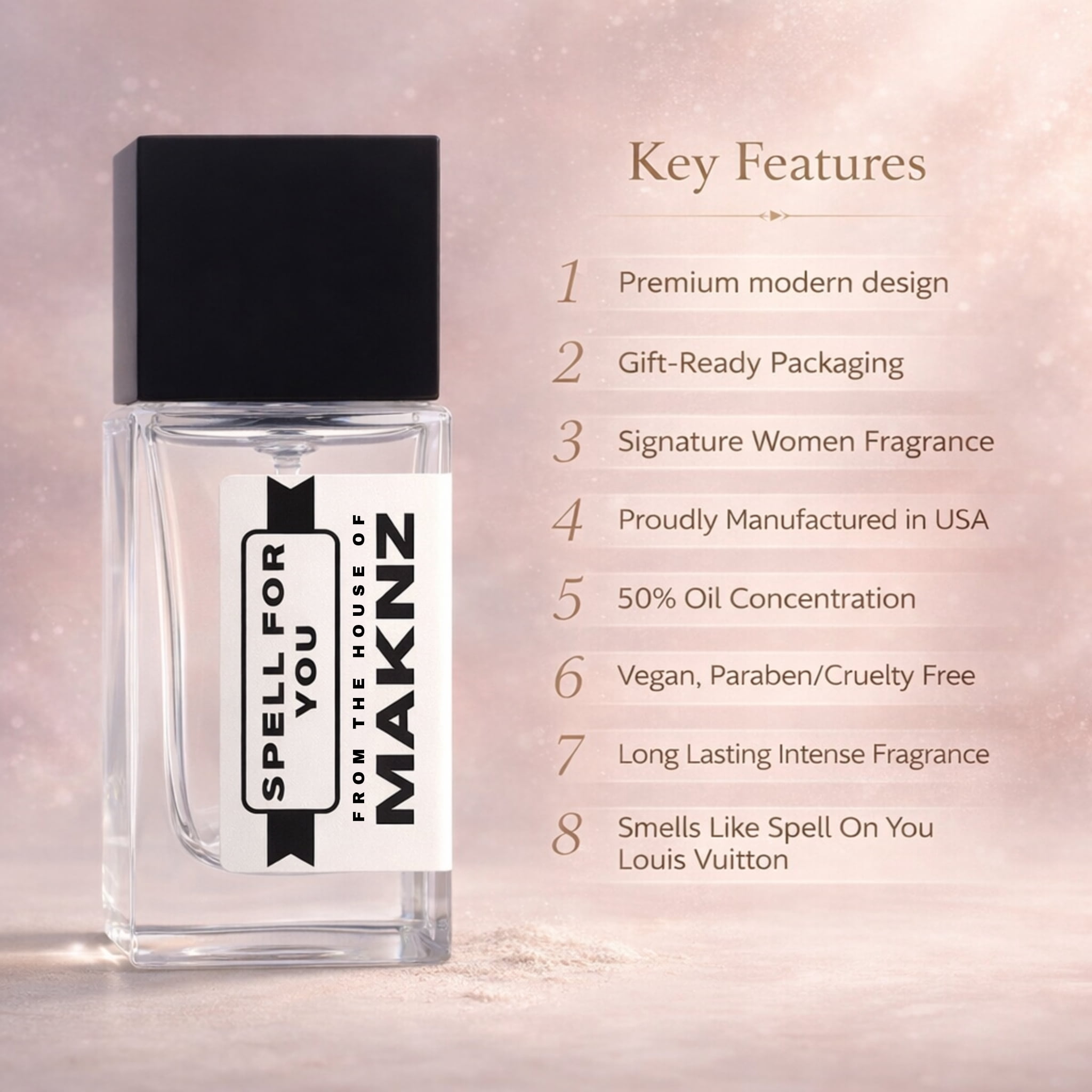 MAKNZ Spell For You Eau de Parfum, Inspired by Louis Vuitton's Spell On You, Perfume for Women, 1.7 oz / 50ml – Powdery, Violet, Floral, Iris, Fruity, Rose, Musky, Earthy, White Floral Scent
