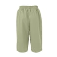 thumbnail image 4 of MLQIDK Womens Capris for Summer Linen Capri Pants Knee Length High Waisted Lounge Pant Dressy Casual Linen Capris with Pockets Army Green 3XL, 4 of 7