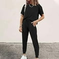 thumbnail image 6 of Pavied Two Piece Sets,Lounge Sets,Women's Two Outfit Short Sleeve Pullover With Drawstring Long Pants Tracksuit Jogger Set,Matching Sets,Womens Sweatshirt,Tracksuit for Women,Fall Outfits,Black 3XL, 6 of 7