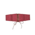 thumbnail image 3 of Women Steampunk Corset Belt Medival Elastic Waist Belt for Dresses Wine Free Size, 3 of 6