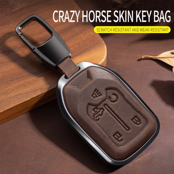 For Key Fob Cover Leather Car 2023 2022 2021 2020 2019 GMC Sierra and Silverado 1500 2500HD 3500HD Key Case