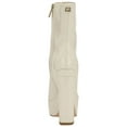 thumbnail image 2 of GUESS Womens Ivory 1-1/2" Platform Cushioned Logo Byra Square Toe Block Heel Zip-Up Dress Booties 6 M, 2 of 4