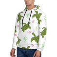 thumbnail image 3 of Wukai Cute Turtle Print Men Hoodies Fleece Sweatshirts Long Sleeve Sweaters Pullover Fall Outfits Winter Clothes-3X-Large, 3 of 7
