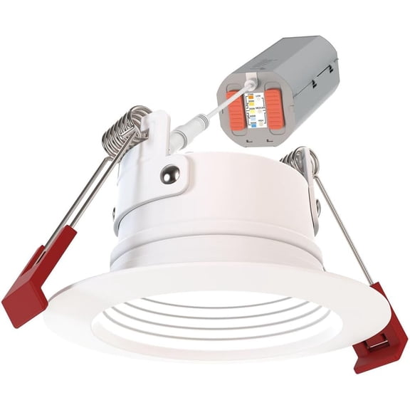 Juno WF2 Dreg B ALO25 SWW5 90CRI 120 MW M6 Canless Wafer Recessed LED Downlight, Deep Regressed Baffled Trim Style, 2-Inch, Matte White