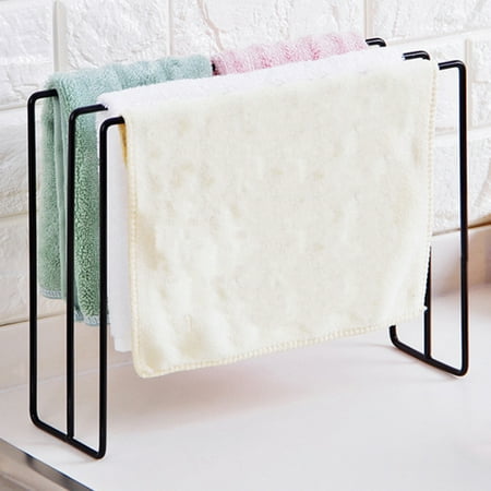 

huanledash Iron Dish Cloth Storage Rack Scouring Pad Drain Holder Bathroom Kitchen Stands