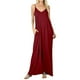 thumbnail image 1 of Vestido largo con tirantes, bolsillos y corte holgado, de color liso, para mujer - Vestido largo tipo chaleco sexy, 1 of 4
