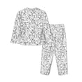 thumbnail image 2 of Rateoe Black White Music Pattern Womens Pajamas Set Long Sleeve Sleepwear Button Down Nightwear Soft Cotton Pj Lounge Sets, 2 of 9