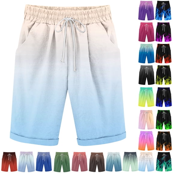 Vibrex Men's Cotton Linen Drawstring Shorts, Men Shorts Summer 2025 Plus Size Casual Shorts Large Size with Pockets Breathable Elastic Waist Board Shorts for Swimming Running Beach Outdoor