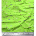 thumbnail image 1 of Soimoi Green Silk Fabric Text & Arrow Tribal Print Sewing Fabric Yard 42 Inch Wide, 1 of 3