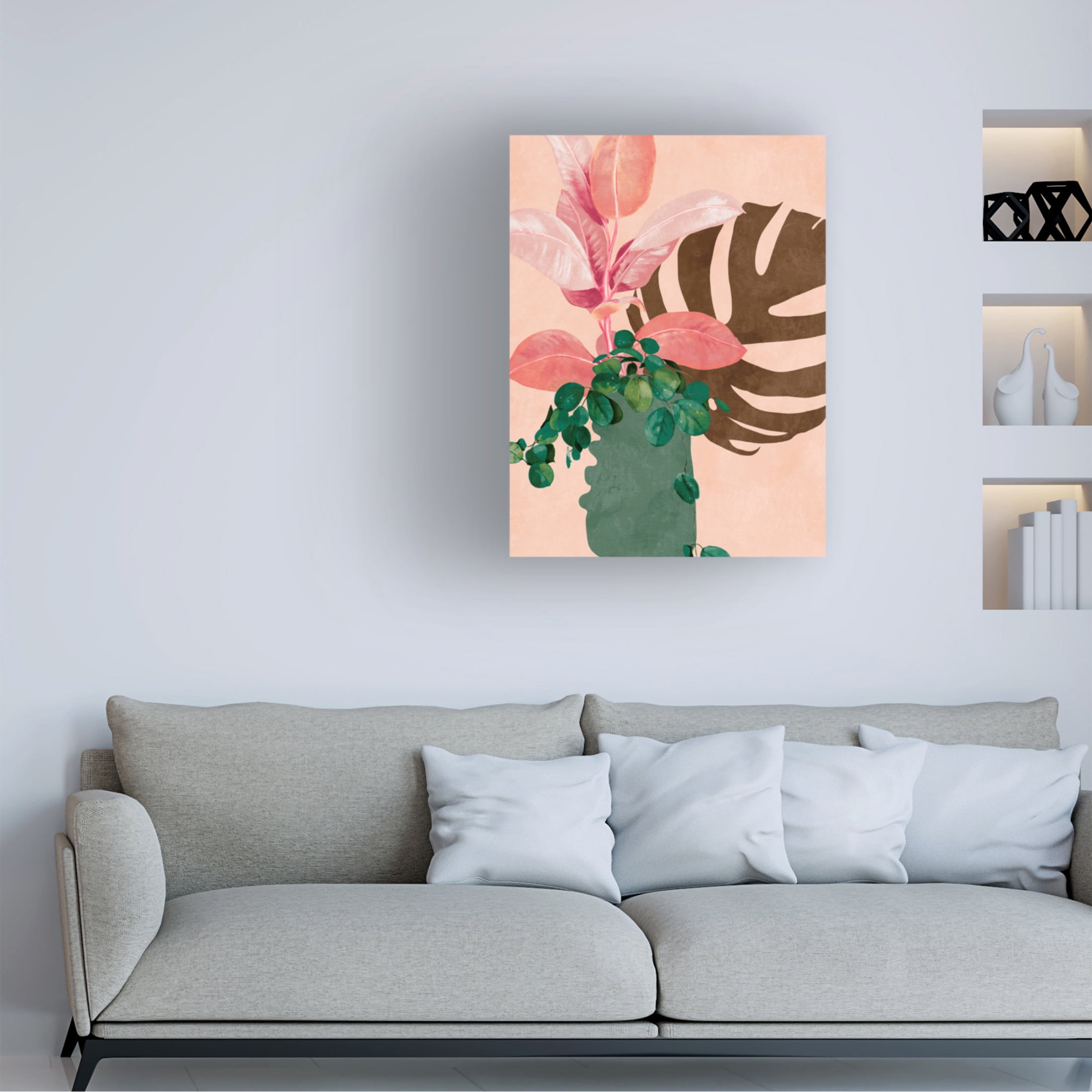 Trademark Fine Art Ana Rut Bre Leaves More 6 Pink Canvas Wall Art