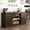 Brown, variant on 66''W Kitchen Buffet Sideboard Bar Cabinet with Power Outlet, Farmhouse Coffee Bar Cabinet with 4 Tier 9 Storage Shelves