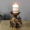 thumbnail image 4 of Rvaymup 2Pcs Embossed Resins Elephant Candle Holder Vintage Antiqued Elephant Statue, 4 of 14