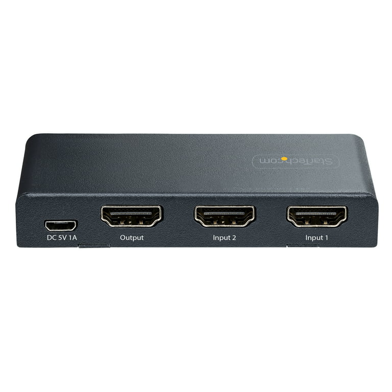 StarTech.com 2-Port 8K HDMI Switch, HDMI 2.1 Switcher 4K 120Hz/8K 60Hz UHD,  HDR10+, HDMI Switch 2 In 1 Out, Auto/Manual Source Switching, Power Adapter  and Remote Included 