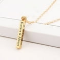 thumbnail image 6 of Zhaomeidaxi 3pcs Necklace for Women Men I Love You Letter Print Stainless Steel Square Bar Pendant Necklace Birthday Gifts for Boyfriend, 6 of 8