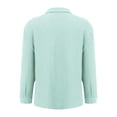 thumbnail image 7 of Lixiuxyad Button Down Shirts for Women Women's Casual Long Sleeve Shirt With Side Slits And Pocket Versatile Basic Top For Spring Summer Fall Everyday Wear Beach Date Outfit,Green, 7 of 7