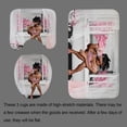 thumbnail image 4 of 4PCS Elegant African American Woman Shower Curtain Set, Pink Floral Eiffel Tower High Heels Positive Quotes Sexy Afro Black Girl Melanin Queen Fashion Bathroom Decor, Non-slip Bath Mat, 4 of 7