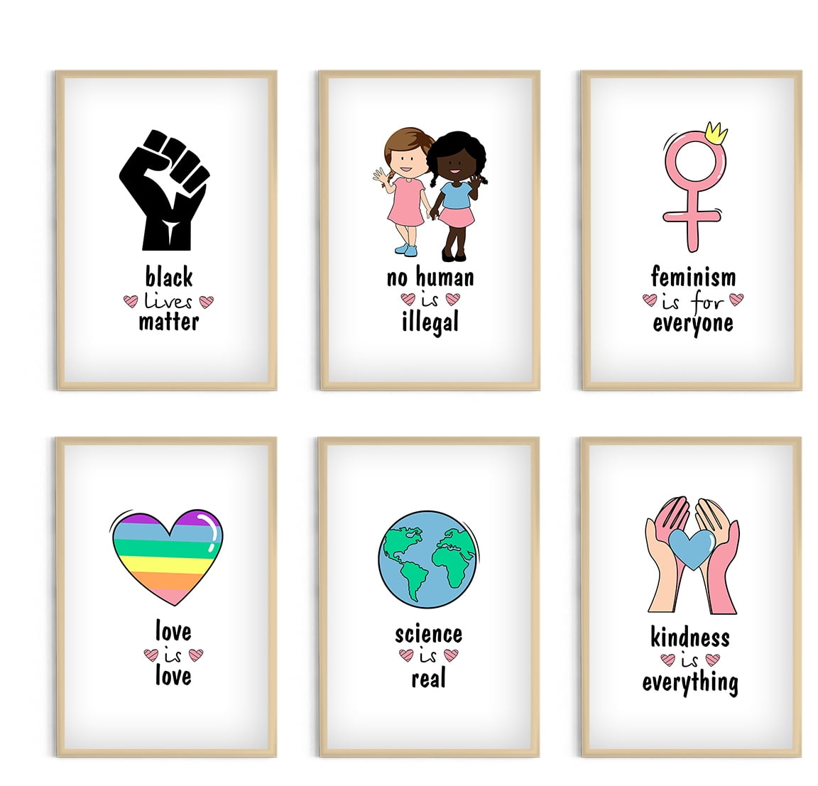 Feminist Poster Educational Posters Science Is Real Black Lives Matter In This House We Believe Kids Room Decor Kids Bedroom Decor