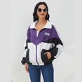 thumbnail image 4 of adviicd Womens Light Jacket Women's Jacket Zip Up Lightweight Windbreaker Jacket Varsity Oversized Sport Jacket Clothing 90s Jacket (Purple,L), 4 of 7