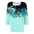 thumbnail image 5 of Fiudx Ofertas de La Semana Blusa de Manga 3/4 a La Moda para Mujer, Camiseta Estampada, Top Informal, 5 of 5