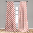 thumbnail image 5 of Ambesonne Romantic Curtains, Hearts in Circles Pattern, Pair of 28"x95", Coral and Pale Eggshell, 5 of 5