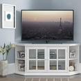 thumbnail image 3 of Leick Home 85387 Corner TV Stand with Bookshelf Storage For 60" TV's, Cottage White, 3 of 16