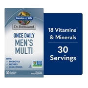 Garden of Life Dr. Formulated Once Daily Men’s Health Fermented Multivitamin with Wholefoods, Probiotics, Enzymes, and Immune Support, Vegetarian and Gluten Free, 30 Capsules
