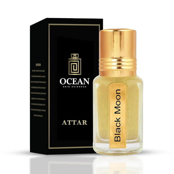 Ocean Skin Science Black Moon Roll-On Original Attar pour Hommes et Femmes 12 ml, 0,4 Fl. Oz. / Sans Alcool Longue Tenue Fragrance Unisexe - avec des Notes Aromatiques, Terreuses et Boisées / Parfait pour Toutes les Occasions