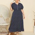 thumbnail image 1 of Gspmoly Robes d'Été pour Femmes 2025, Mode Femmes Été Décontracté Manches Courtes Imprimé Rétractation Taille Robe Ronde Robes Formelles Femmes Économies d'Été, 1 of 9