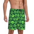 thumbnail image 2 of Fotbe green Skull Pattern Pajama Shorts for Men, Men's Pajama Bottoms, Sleepwear,Short Pajama Pants-Small, 2 of 6