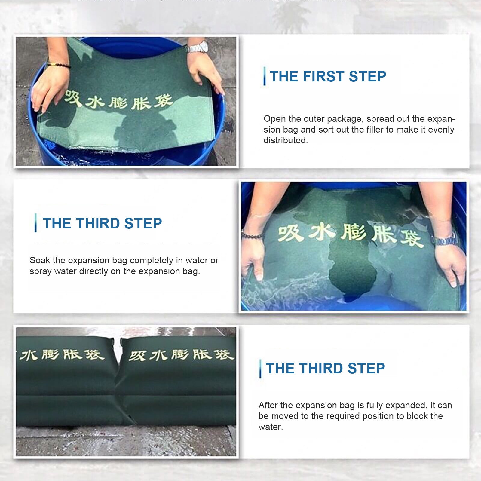 Wovilon Storage Bags Control Bag Water-Filled Reusable Outdoor Water-Absorbing Swelling Bag