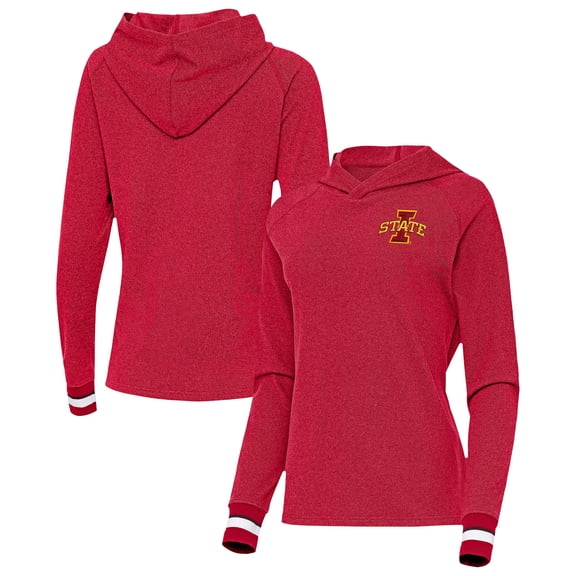 Women's Antigua Cardinal Iowa State Cyclones Trek Pullover Hoodie