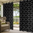 thumbnail image 3 of Black Morocco Outdoor Curtains for Patio Waterproof,Windproof Privacy Curtains with Weighted Bottom,Geometric Leaf Diamond Lattice Abstract Outside Drapes for Picnic Garage Yard 54"x108" 1 Panel, 3 of 8