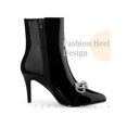 thumbnail image 3 of BLISSFUL STEP Bow Rhines Stiletto Heels Ankle Boots for Women Black 8, 3 of 4