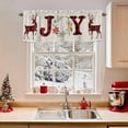 thumbnail image 2 of Valance Curtains for Kitchen Windows Joy Words on LinenRod Pocket Valance Red Black Plaid ElkShort Window Curtain Topper for Bedroom Living Room Bathroom 42x12in, 2 of 7