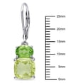 thumbnail image 2 of Everly Women's 5 7/8ct TGW Peridot and Lemon Quartz Sterling Silver Two-Stone Leverback Earrings, 2 of 7