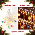 thumbnail image 6 of Chnmavx 100-Pack Christmas Light Clips, Upgraded String Light Siding Clips Sliding Hooks Light Hanging Hooks Outdoor Weatherproof Plastic Clips for String Lights Xmas Decor White, 6 of 10