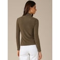 thumbnail image 4 of DARING DIVA Women's Basic Long Sleeve Solid Color Thermal Shirts XL Brown, 4 of 6