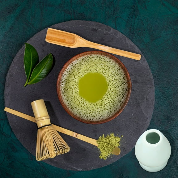 Ikoopy 6Pcs Matcha Whisk Set Matcha Tea Set Reusable Japanese Whisk Set Ceramic Whisk Holder Handmade Wood Matcha Whisk Tea Scoop Matcha Scoop Stainless Steel Tea Strainer for Tea Lovers