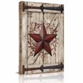 thumbnail image 2 of Canvas Wall Art Country Star Canvas Art Print Vintage Dark Black Red Star Berry Beige Barn Gate Pictures Wall Decor for Living Room Bedroom Artwork Decorations Stretched Framed Ready to Hang 8"x10", 2 of 9