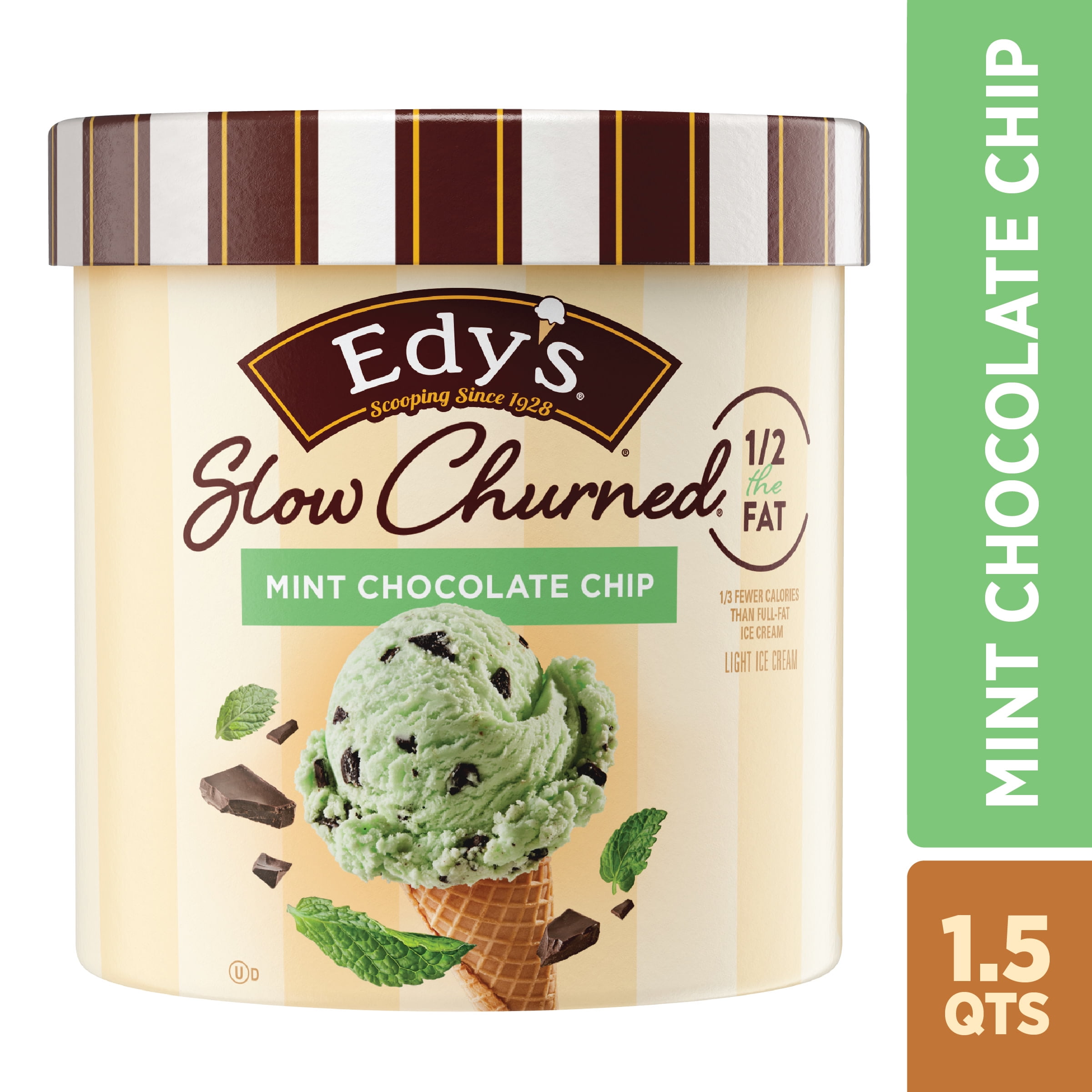 Edy's/Dreyer's Slow Churned Mint Chocolate Chip Light Ice Cream, Tub, 1