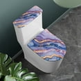 thumbnail image 2 of Yuyamidu Purple Marble Print Toilet Tank Cover Toilet Lid Accessories Universal Fit Size 2 PCS Toilet Lid Dust Cover Set Dust Splash Resistant Toilet Seat Covers, 2 of 7